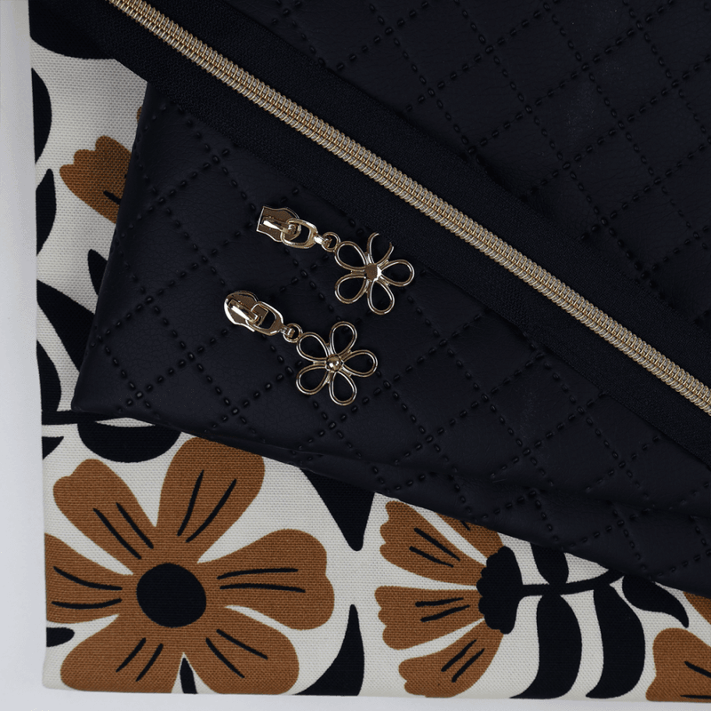 Maia Mappe Pakke - Sort Quilt Skai / Hazel Bloom