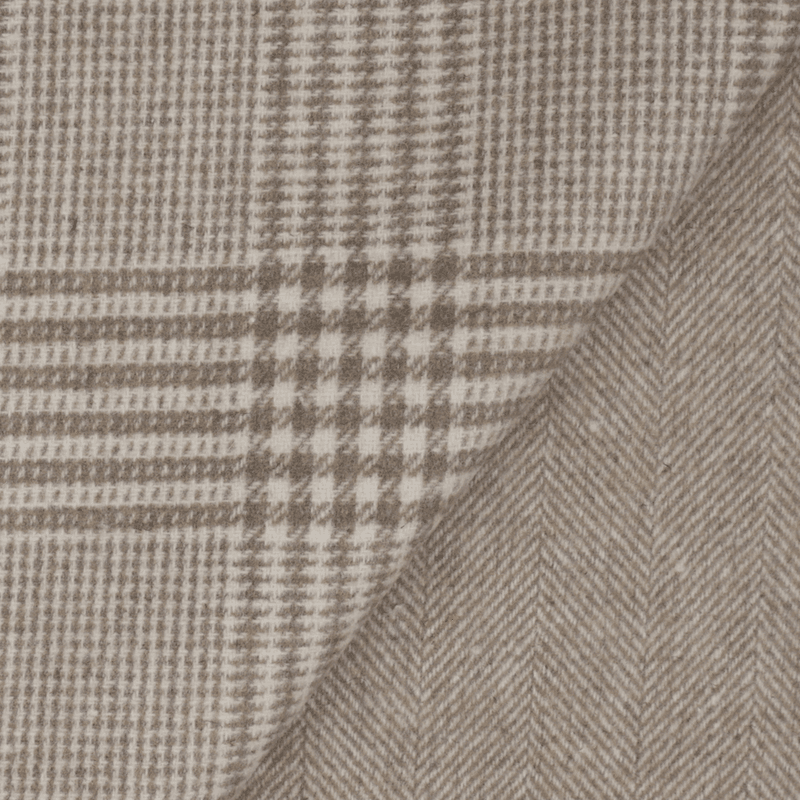 Checky Beige - Jakkestoff m/ull