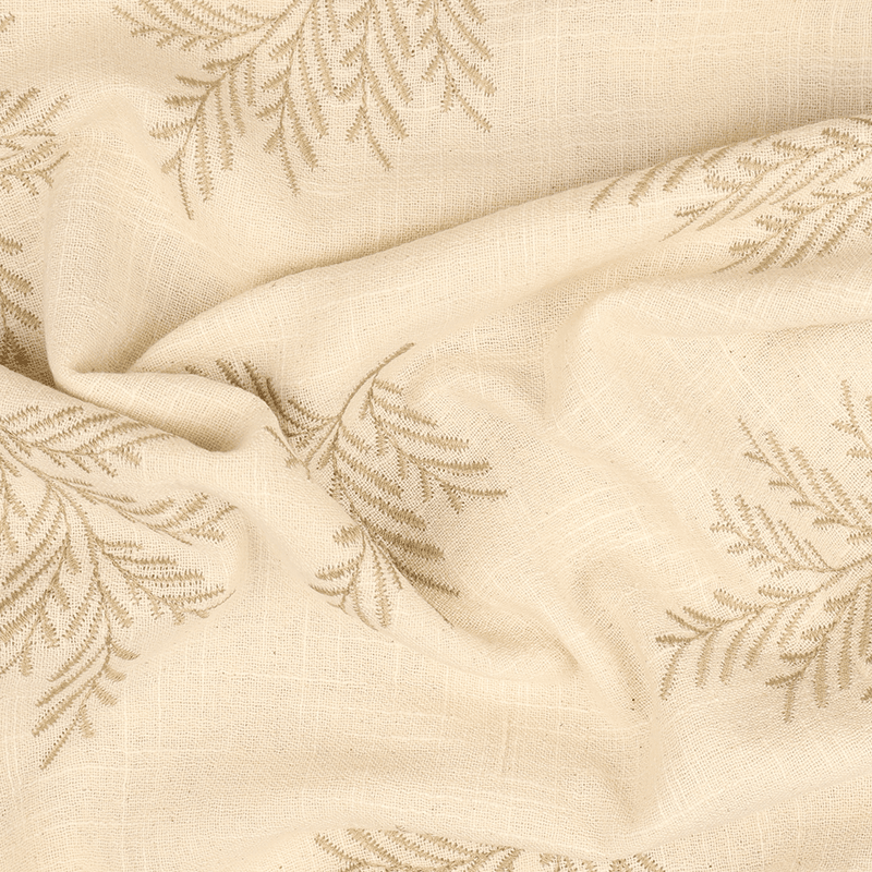 Flora - Brodert Bomull
